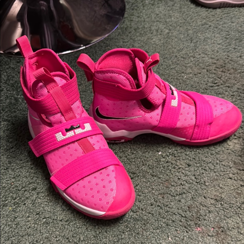 Nike Pink High-Top Sneakers with Straps